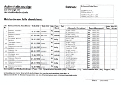 Aufenthaltsanzeige