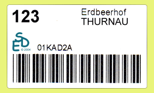 ERNTEscan - Etikett